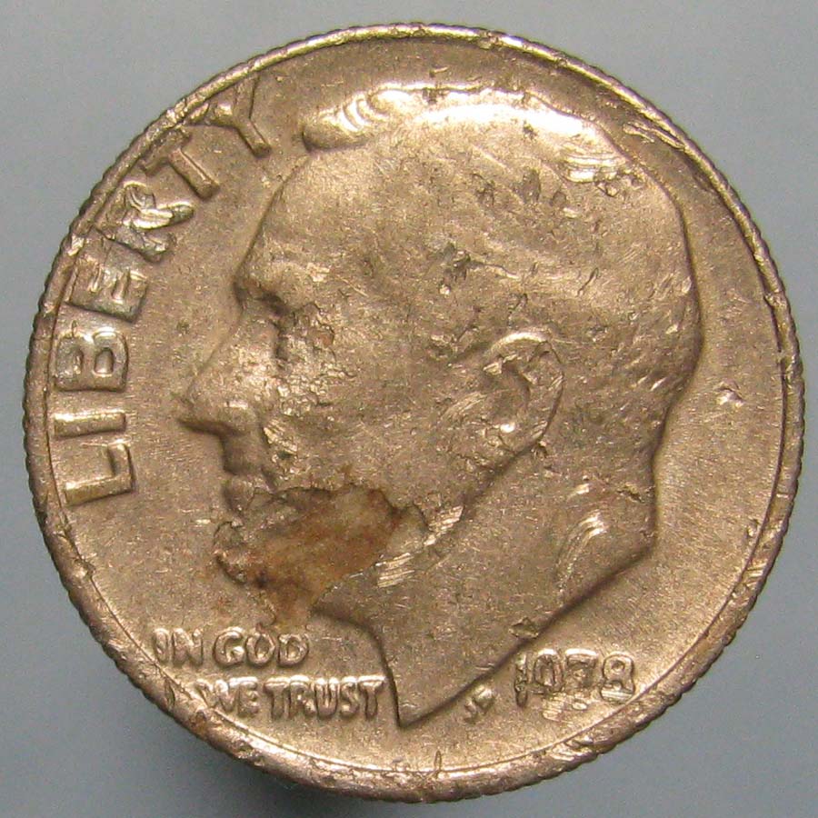 1978-Roosevelt-Dime---Lamination-Error-Or-Just-Damage